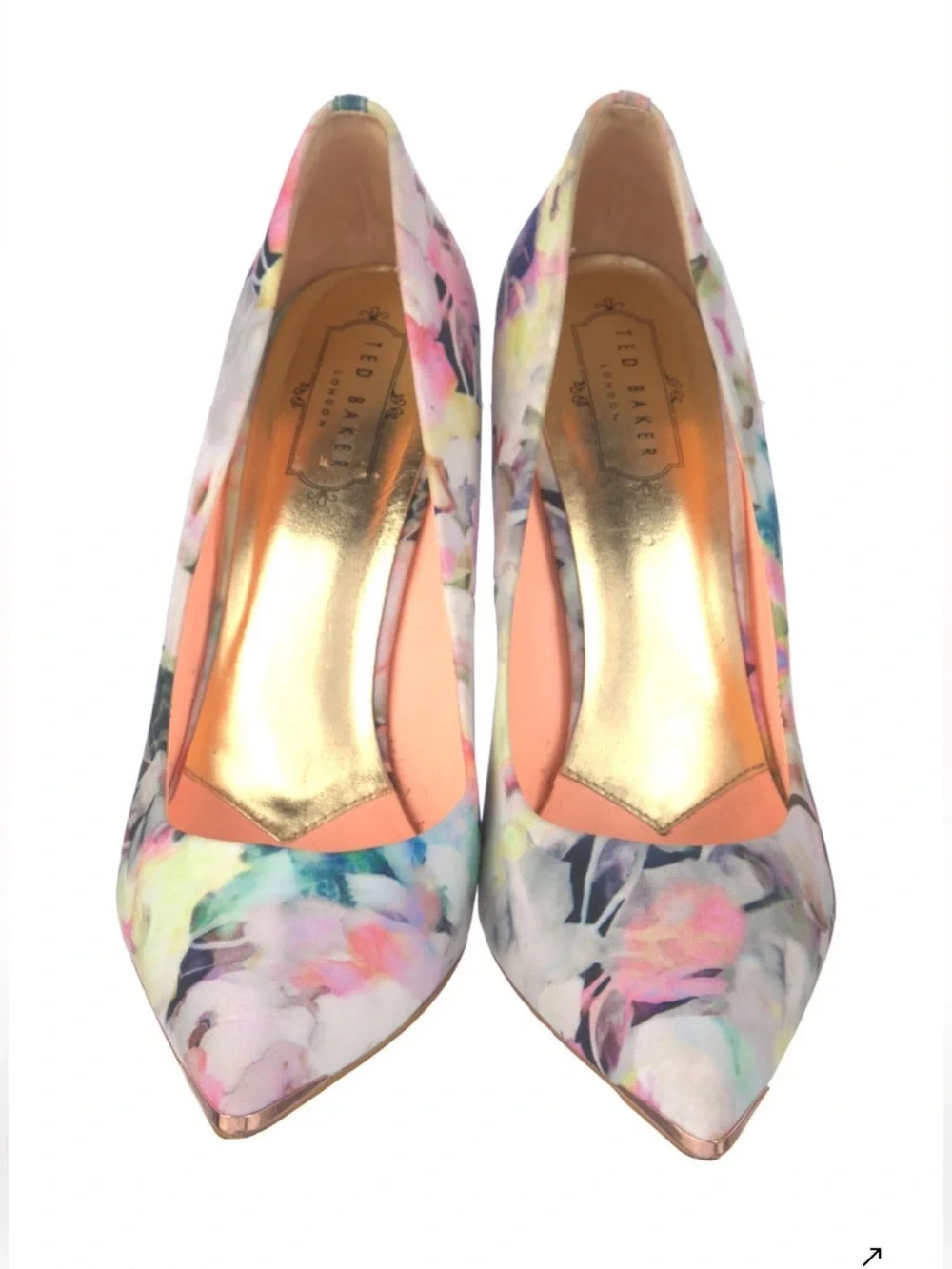 Ted Baker London Floral Watercolor Pointed Toe Stiletto Pumps Heels Size US 10